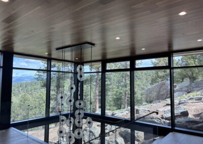 Large windows on a modern house from the interior