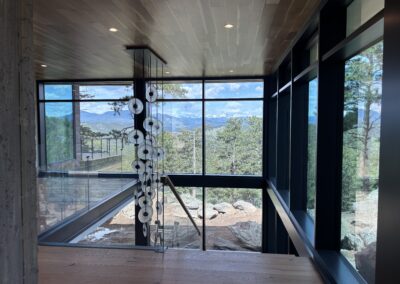 Large windows on a modern house from the interior