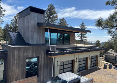 Large windows on a modern house