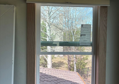Newly installed window viewed from the interior of a house